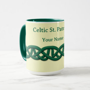 Endless Celtic Knot Seamless Dark Green Mug