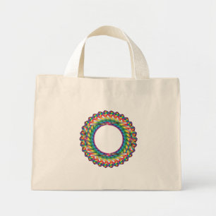 Endless colours, circled frame mini tote bag