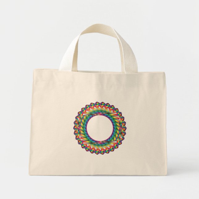 Endless colours, circled frame mini tote bag (Front)