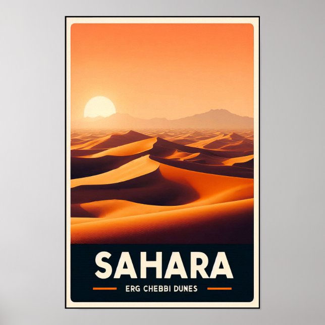 Endless Dunes Of Erg Chebbi, Morocco Poster (Front)