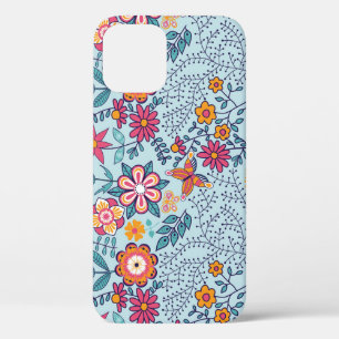 Endless floral and butterfly texture. iPhone 12 case