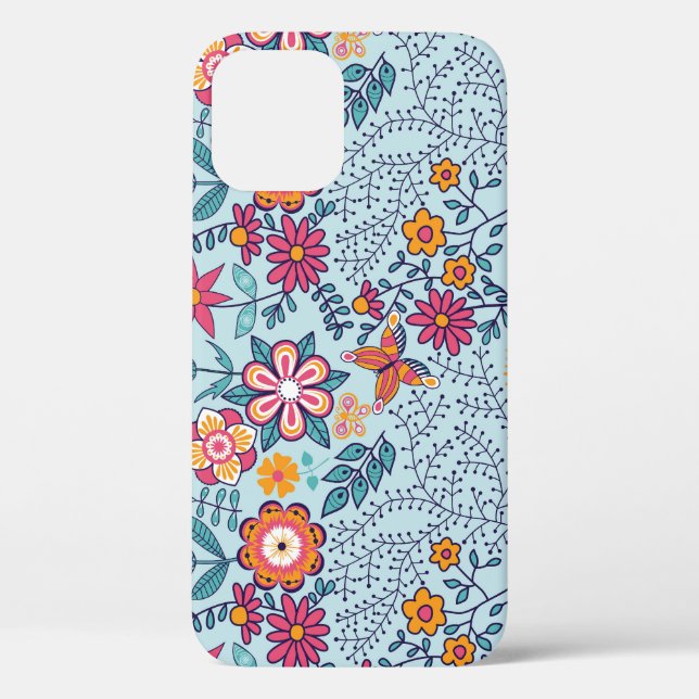 Endless floral and butterfly texture. Case-Mate iPhone case (Back)