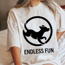 Endless Fun Running Dog Silhouette Logo