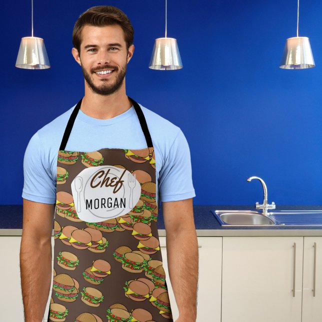 Endless Hamburgers Mens Apron (Cook in style and with a sense of humor with our fun customizable apron. )