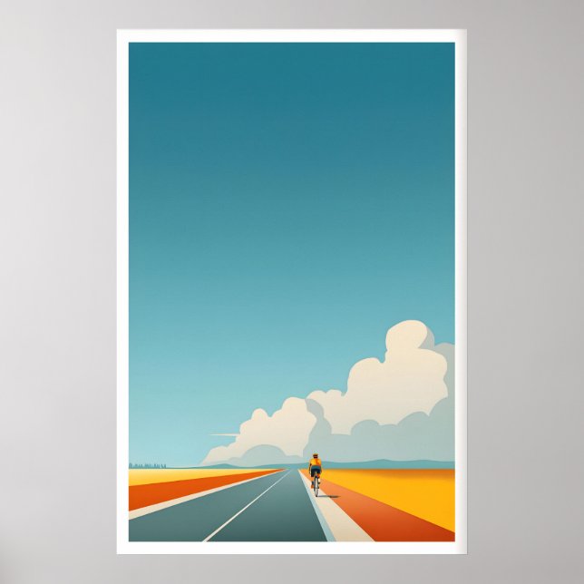 Endless Horizon Ride Poster - Lone Cyclist (Front)