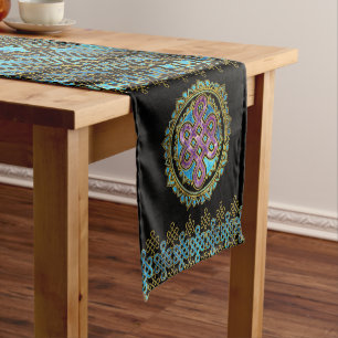 Endless Knot in Mandala Lotus shape Short Table Runner