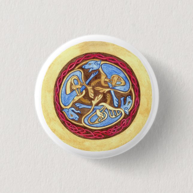  Endless knot with animals  3 Cm Round Badge (Front)