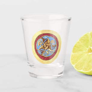 Endless knot with animals Shot Glass