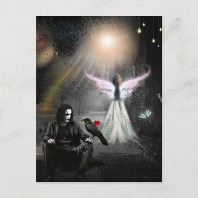 Endless Love Crow and Angel Postcard (Front)