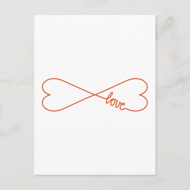 Endless love, heart shaped infinity sign postcard (Front)