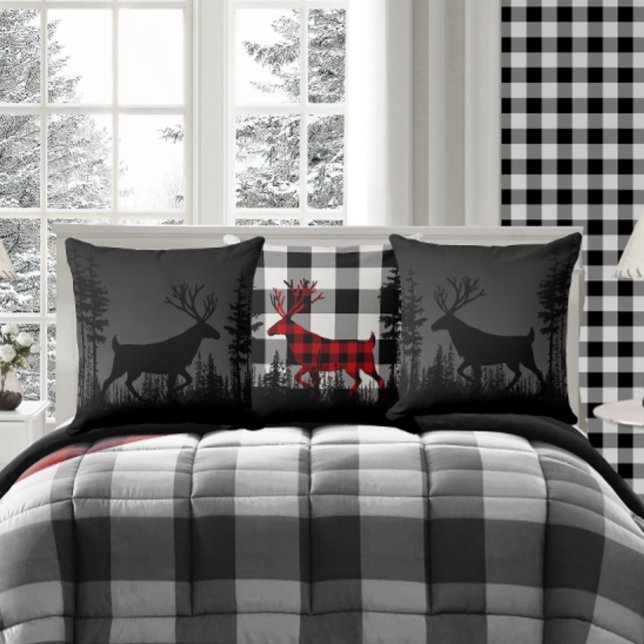 Endless Night Woodland Pine Forest Stag Cushion (Creator Uploaded)
