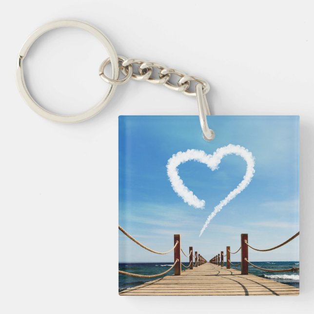Endless Path Heart-Shaped Cloud Key Ring (Front)