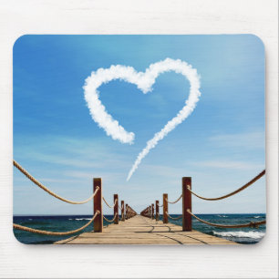 Endless Path Heart-Shaped Cloud Mouse Pad