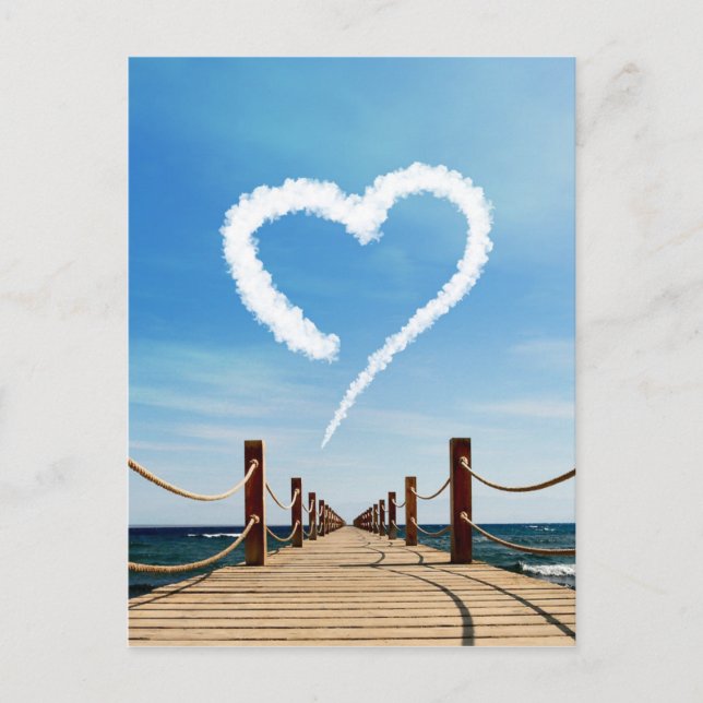 Endless Path Heart-Shaped Cloud Postcard (Front)