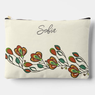 Endless Pink Floral Pattern Elegant Custom Accessory Pouch