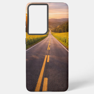 Endless Road Through Desert Landscape Phone Case