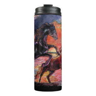 Endless Sky Watercolor Horses Thermal Tumbler