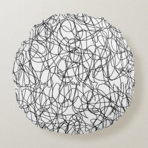 Endless String: Woven Texture Symphony Round Cushion