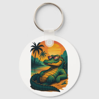 Endless Summer Crocodile - Retro Key Ring