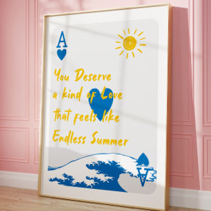 Endless Summer Quote Poster Coastal Playing Card