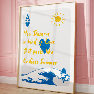 Endless Summer Quote Poster | Coastal Playing Card