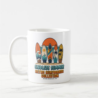 Endless Summer Retro Surfboards Beach Coffee Mug