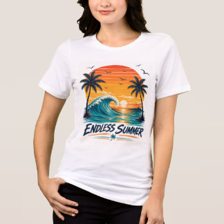 Endless Summer | Retro Tropical Sunset Beach Tri-Blend Shirt