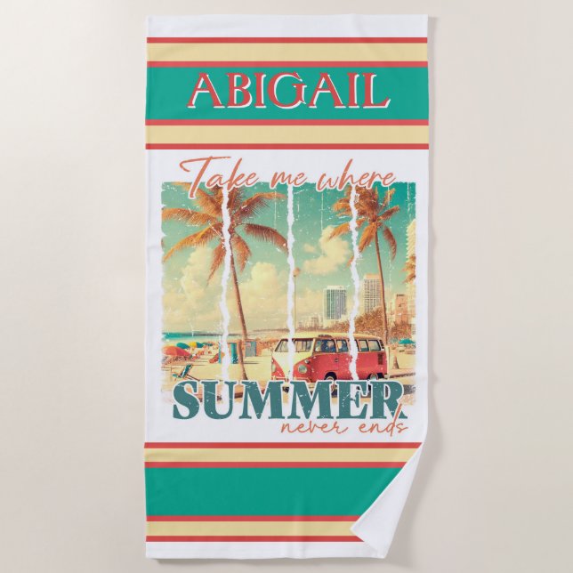 Endless Summer Vibes Beach Towel (Front)