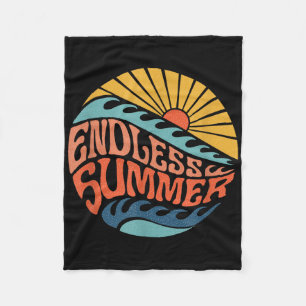 Endless Summer Vintage Retro Sixties Surf Beach 60 Fleece Blanket