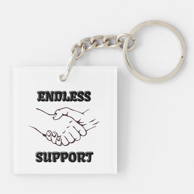 Endless Support – Handshake Symbol of Unity & Trus Key Ring (Back)