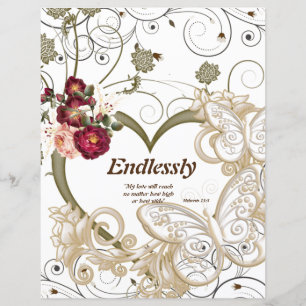 Endlessly Poem  Floral Butterflies Paper