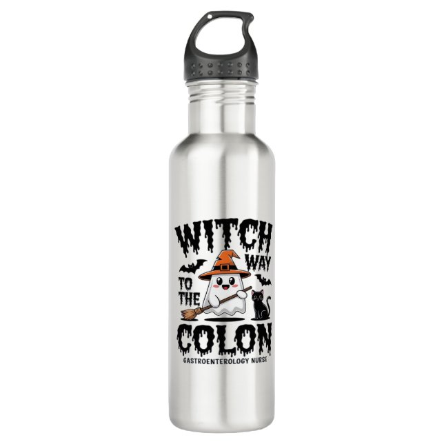 Endo Nurse Halloween Gastrointestinal Nurse Ghost  710 Ml Water Bottle (Front)