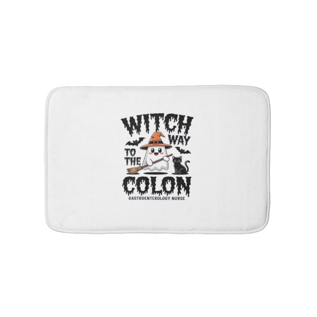 Endo Nurse Halloween Gastrointestinal Nurse Ghost  Bath Mat (Front)