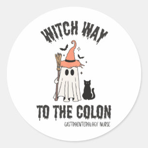 Endo Nurse Halloween Gastrointestinal Nurse Ghost  Classic Round Sticker