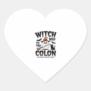 Endo Nurse Halloween Gastrointestinal Nurse Ghost  Heart Sticker