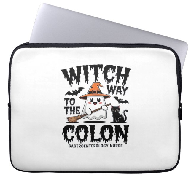 Endo Nurse Halloween Gastrointestinal Nurse Ghost  Laptop Sleeve (Front)