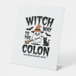 Endo Nurse Halloween Gastrointestinal Nurse Ghost Pedestal Sign