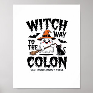Endo Nurse Halloween Gastrointestinal Nurse Ghost  Poster