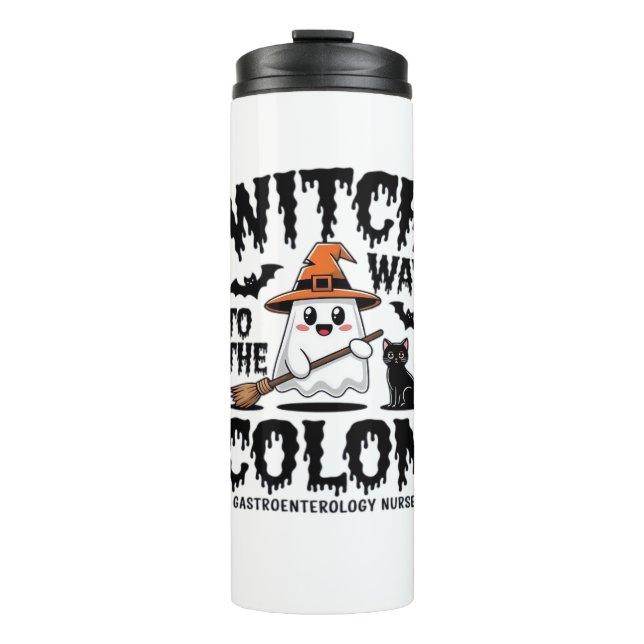 Endo Nurse Halloween Gastrointestinal Nurse Ghost  Thermal Tumbler (Front)