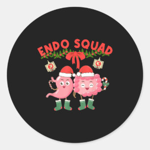 Endo Squad Nurse Stomach Santa Hat Endoscopy Tech  Classic Round Sticker