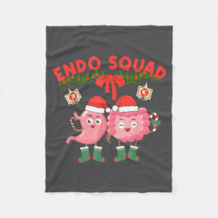 Endo Squad Nurse Stomach Santa Hat Endoscopy Tech  Fleece Blanket