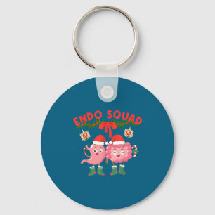 Endo Squad Nurse Stomach Santa Hat Endoscopy Tech Key Ring