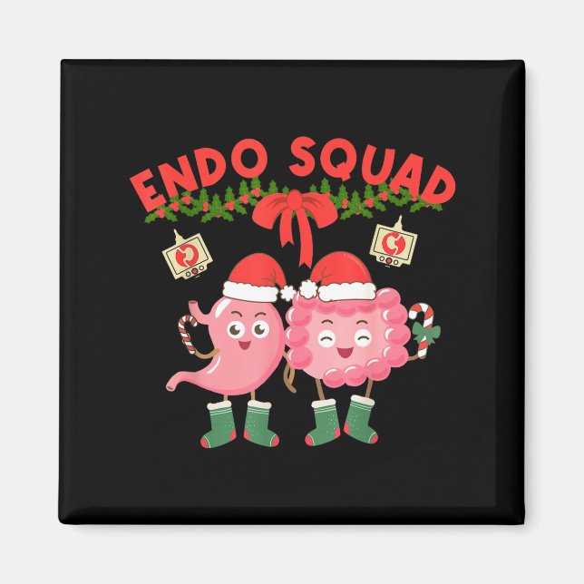 Endo Squad Nurse Stomach Santa Hat Endoscopy Tech  Magnet (Front)