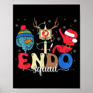 Endo Squad Nurse Stomach Santa Hat Endoscopy Tech Poster