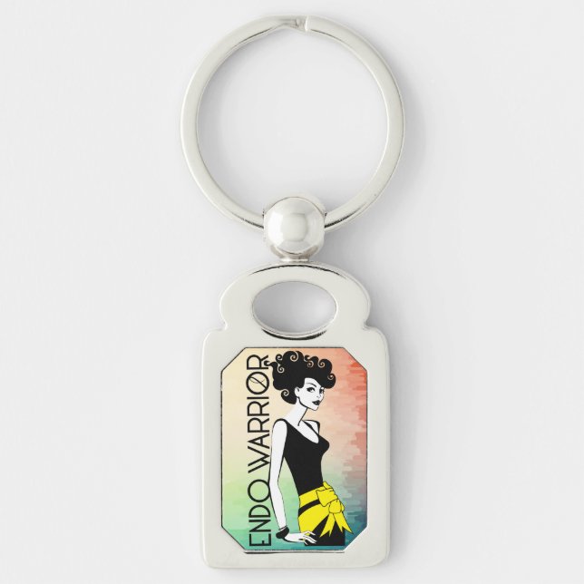 ENDO WARRIOR Rectangle Metal Keychain (Front)