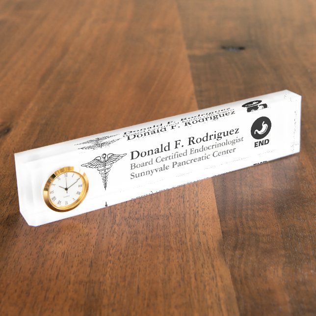 Endocrinologist and Pancreatic specialist custom Nameplate (Side)