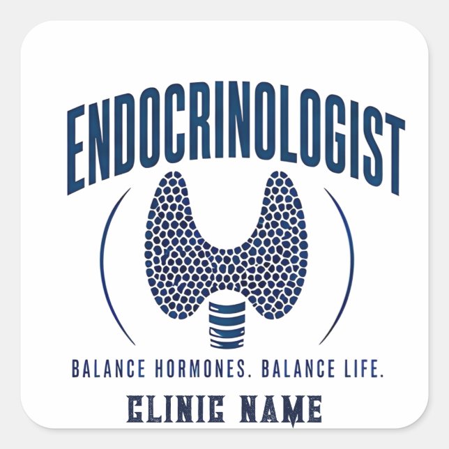Endocrinologist Hormone Care Design Square Sticker (Front)