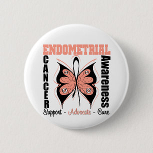 Endometrial Awareness Butterfly 6 Cm Round Badge