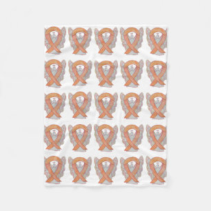 Endometrial Cancer Awareness Ribbon Fleece Blanket