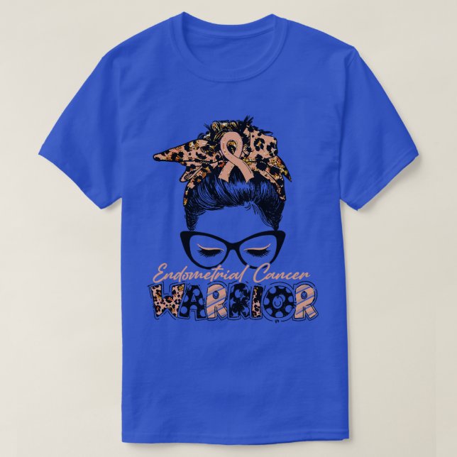 Endometrial Cancer Awareness Warrior Women Glasse  T-Shirt (Design Front)